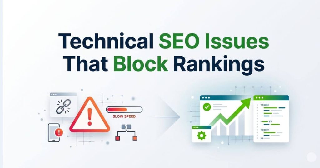 Mistake #1 – Ignoring Technical SEO Issues That Block Rankings